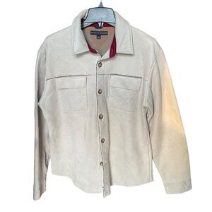 Tommy Hilfiger Cream Fleece Lined Button Shirt Soft Outdoor Shirt/Jacket Medium